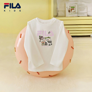 FILA X BAMBOOMATES联名系列童装婴儿长袖2025年秋季新款男女上衣