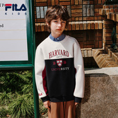 FILA 男大童针织休闲圆领上衣 新款 KIDS斐乐童装 儿童卫衣2025秋季