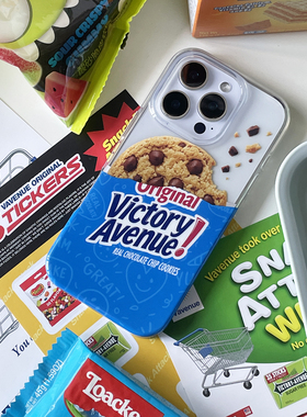 VA胜利大道曲奇饼美式复古零食手机壳适用iPhone17ProMax苹果16/15 原创创意设计透明保护套小众个性潮流