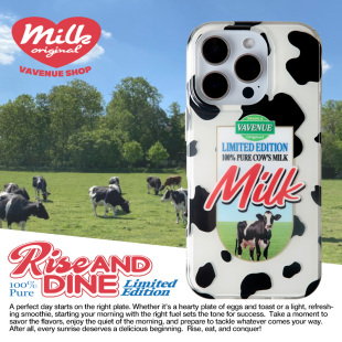 VA胜利大道“牛奶”美式复古双层全包印花手机壳适用iPhone16Promax苹果15 14原创小众高级创意