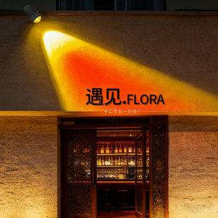 户外防水壁灯招牌日落射灯店铺门头灯明装外墙氛围灯夕阳红洗墙灯