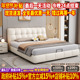 2025新款 真皮床现代简约轻奢1.8米双人床高箱储物软靠背主卧大床