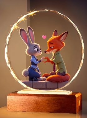 疯狂动物城灯光画小夜灯客厅卧室装饰画桌搭礼物摆件送礼物送朋友