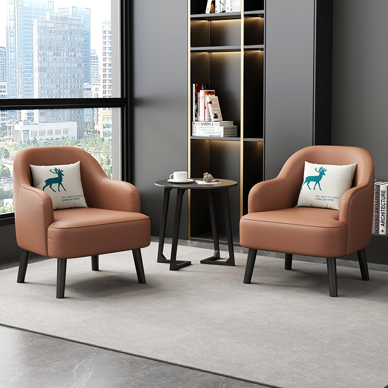 猫抓皮沙发桌椅组合休闲会客甜品店网红服装咖啡厅简约办公室单人
