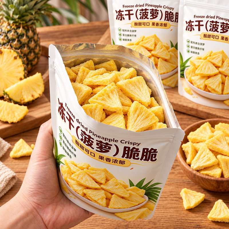 冻干菠萝脆凤梨干水果脆块香甜爽脆办公室解馋小零食