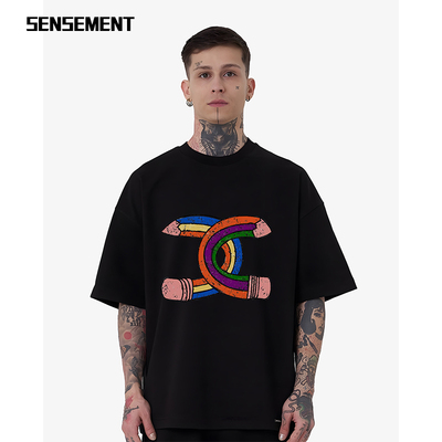 SENSEMENT欧货潮奢涂鸦情侣短袖T