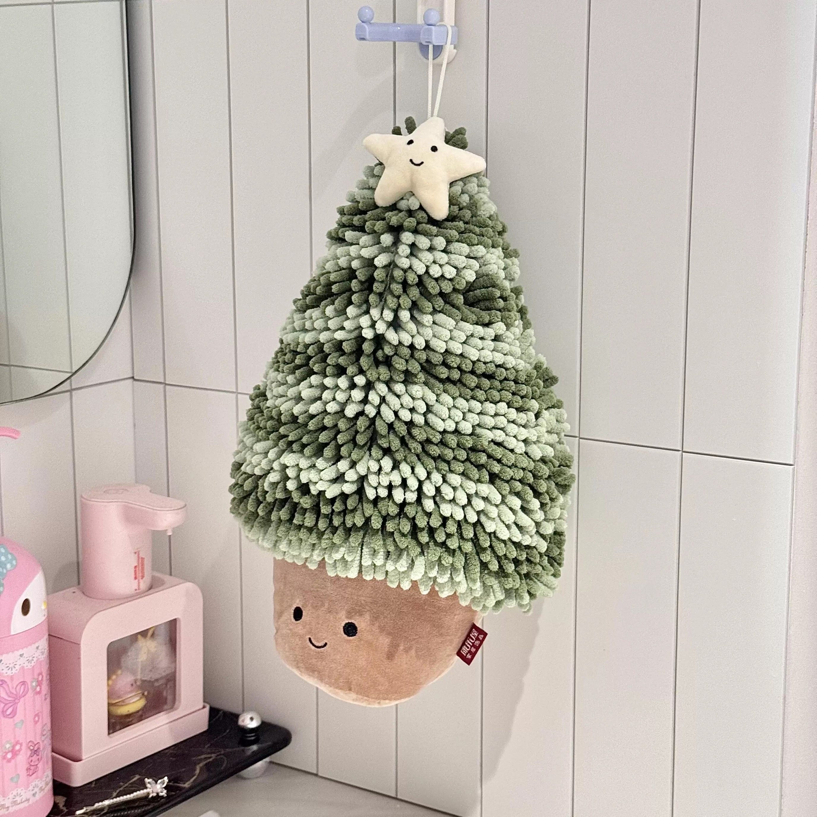 圣诞树擦手巾~可爱挂式毛巾卫生间厨房浴室雪尼尔吸水加厚jelly,家庭/个人清洁工具,厨房擦手巾,淘宝优惠券,粉丝福利购,淘宝优惠卷