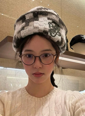 nabi同款~奶冻咖啡复古茶色小圆框素颜显脸小超轻小框眼镜