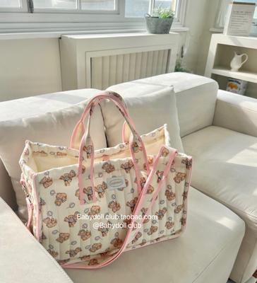 卡通小熊妈咪包~韩国新款大容量轻便外出遛娃母婴包手提包斜挎