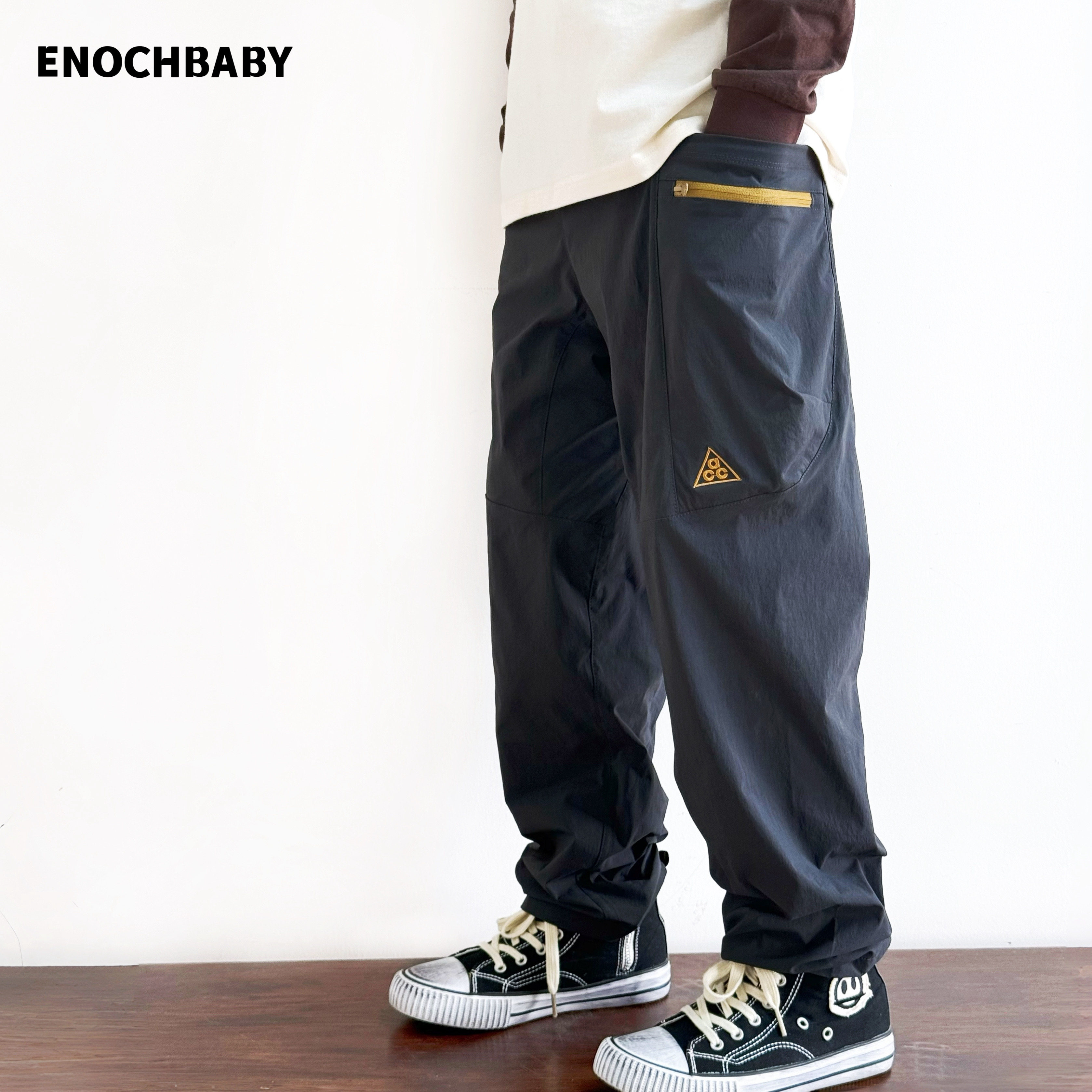 ENOCHBABY儿童刺绣工装裤2026年春季新款男童速干长裤户外运动裤