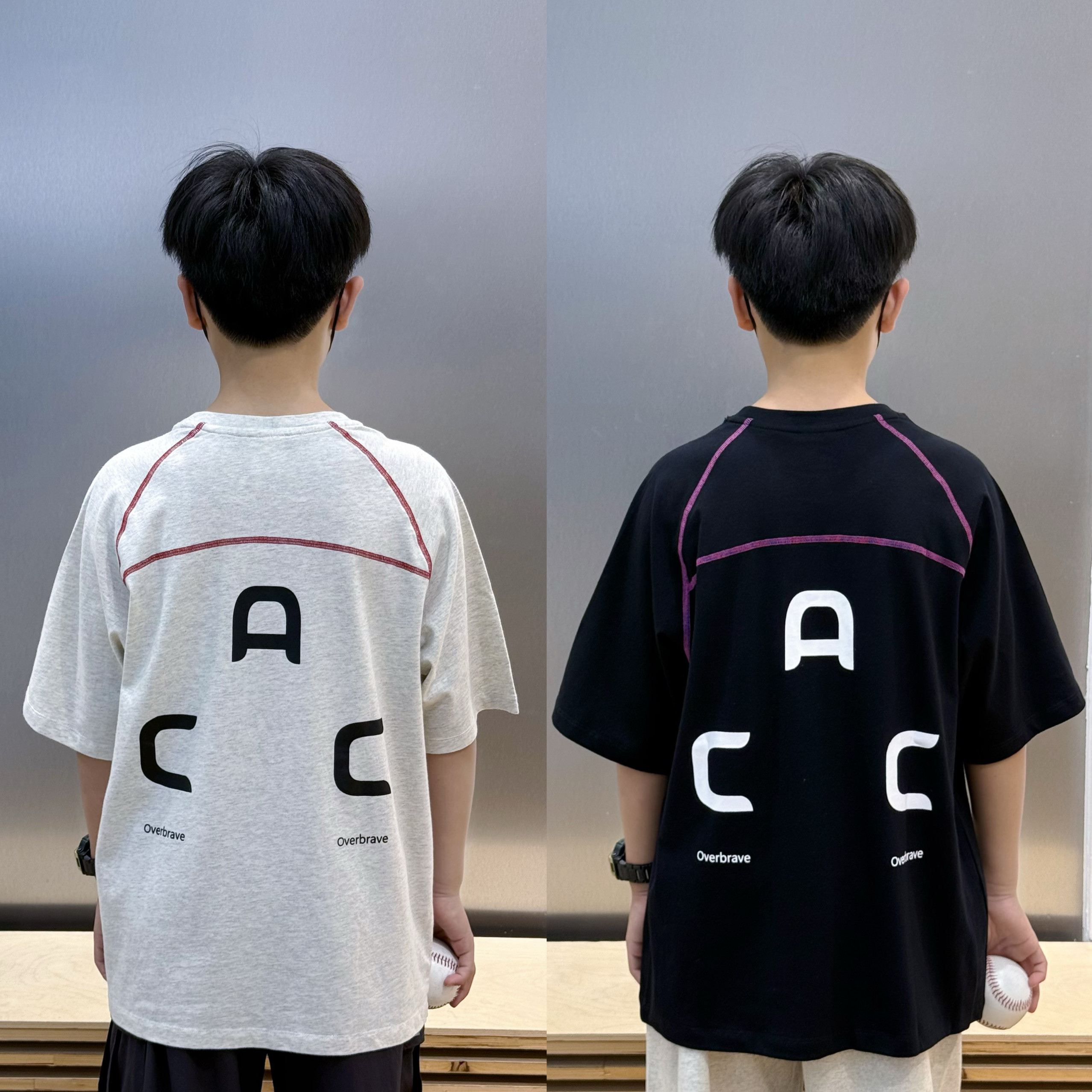 ENOCHBABY2025夏季新款童装男女儿童日系纯棉薄款拼接针织短袖T恤