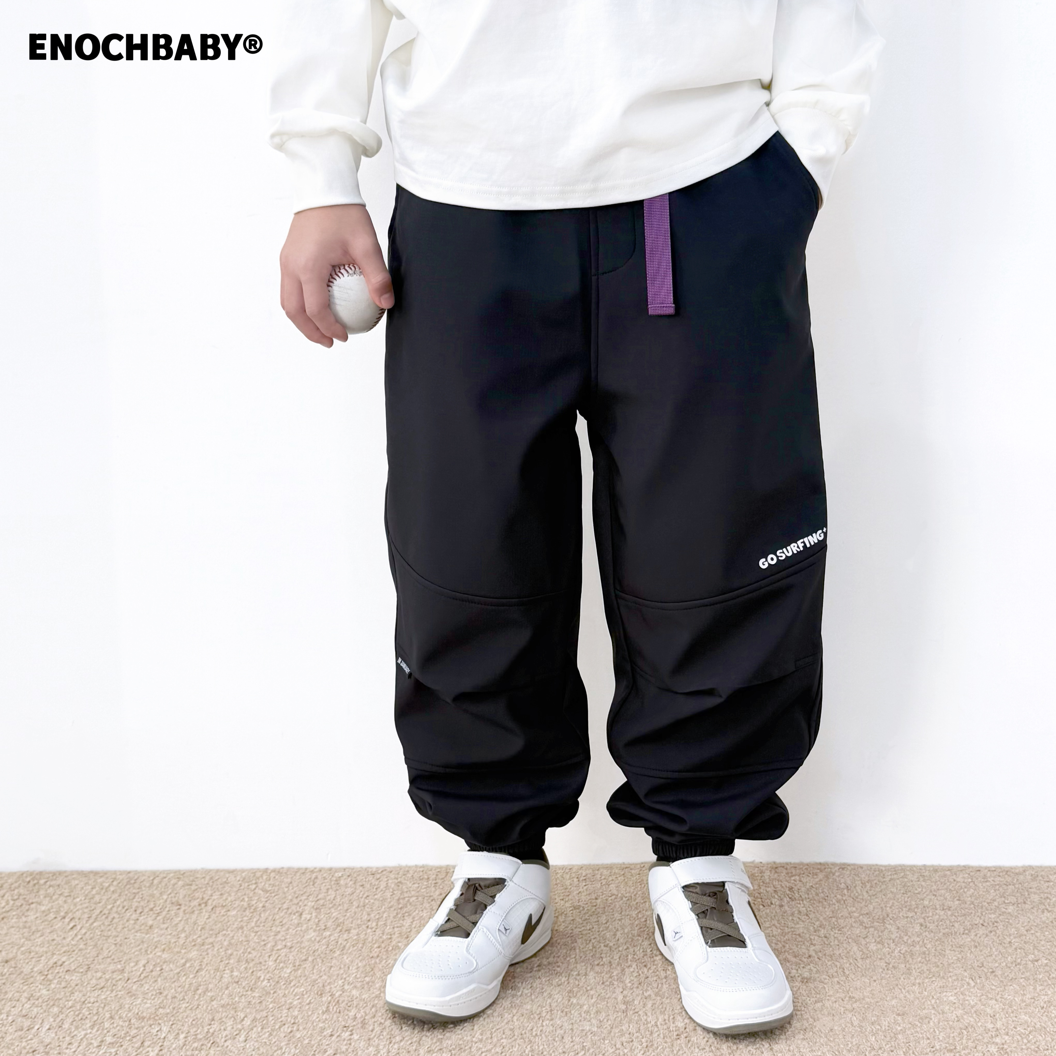 男童一体绒三防冲锋裤