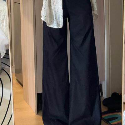 黑色阔腿西装裤女款夏裤