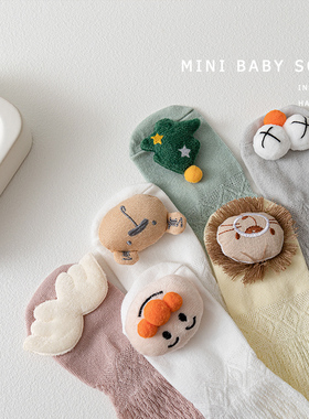 夏季透气超薄款防蚊不勒腿纯棉宝宝0-3个月空调过膝长筒婴儿袜子