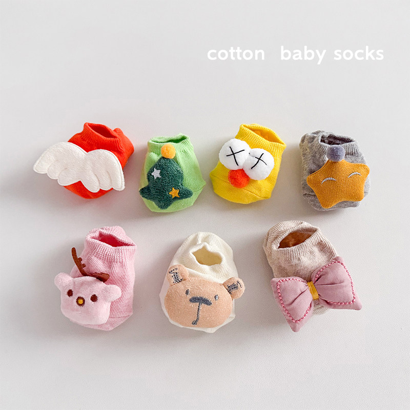 新生初生婴儿宝宝纯棉a类0-3-6个月夏季薄款防滑隔凉地板学步袜子