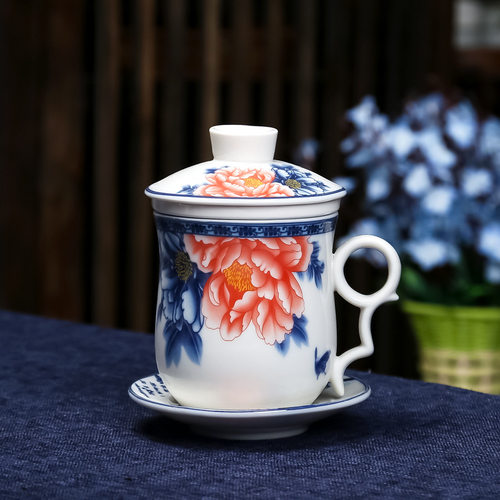 德化陶瓷办公四件套茶杯家用泡茶