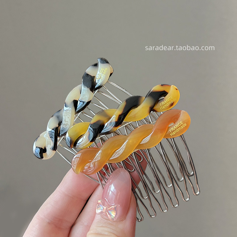 韩国进口France金标公主头发梳侧边发钗盘发丸子头小号刘海插梳女