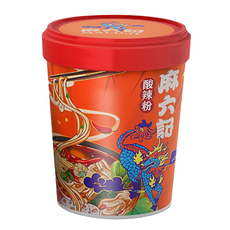 麻六記酸辣粉6桶裝麻紅薯粉濕粉絲沖泡麻辣方便速食汪小菲旗艦店