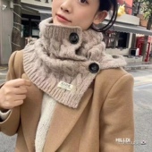韩国东大门代购 围巾2023秋冬高领羊毛针织假领子围脖围巾护颈羊毛