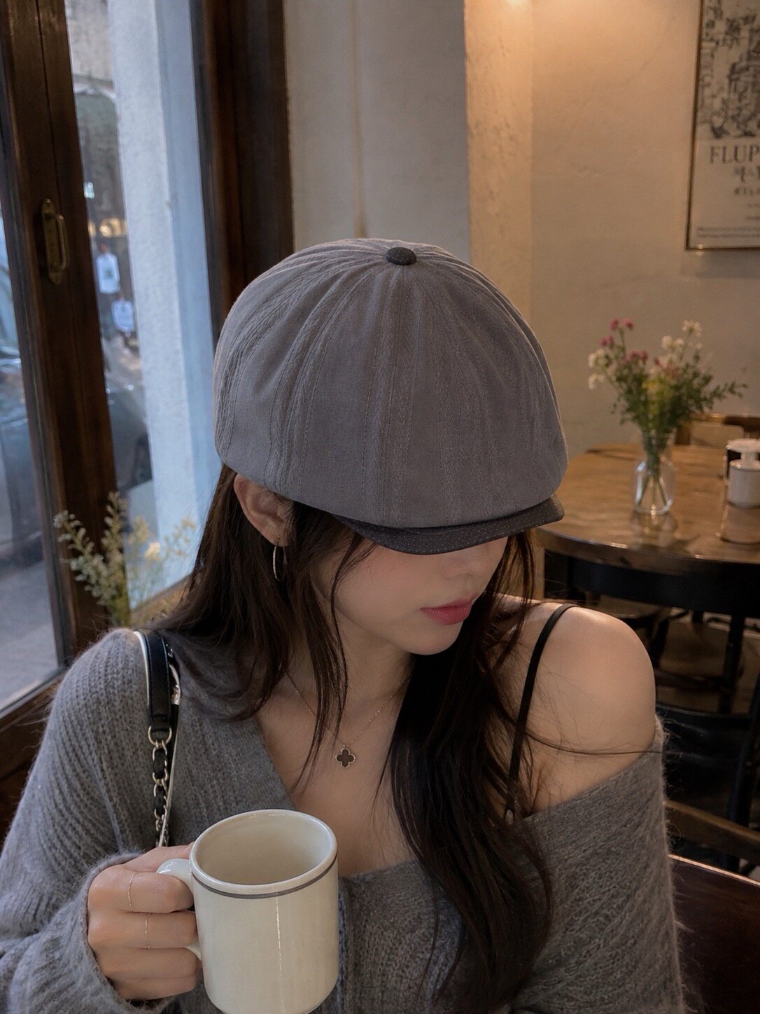 韩国东大门代购前进帽女秋冬韩版显脸小八角贝雷帽文艺画家帽子