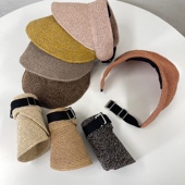 韩国东大门代购 编织草帽空顶帽女鸭舌太阳帽可折叠发箍防晒遮阳帽