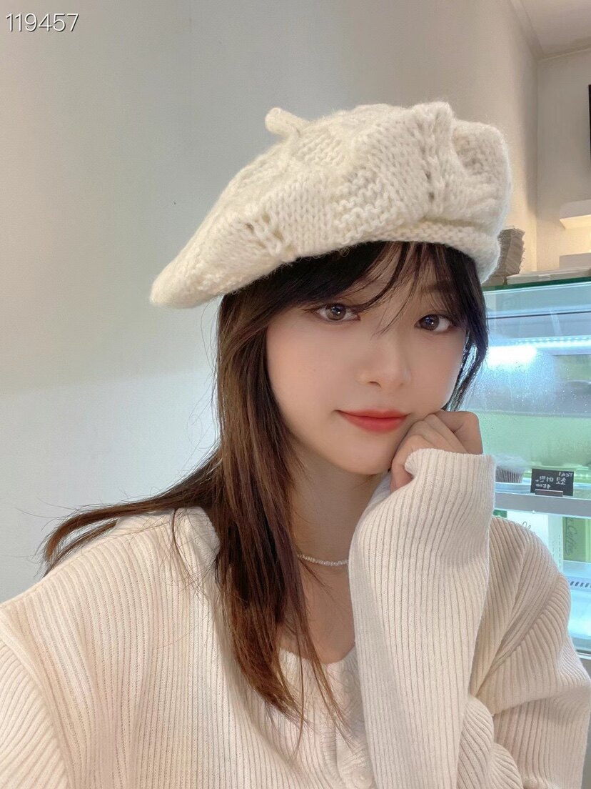 韩国东大门代购针织贝雷帽 ins复古百搭麻花毛线帽休闲文艺画家帽