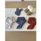 韩国进口羊毛插口小围巾韩系纯色简约冬季 穿孔高级感保暖围脖围巾