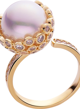 仿珍珠开口戒指女轻奢高级感小众设计食指指环配饰女2025新款爆款