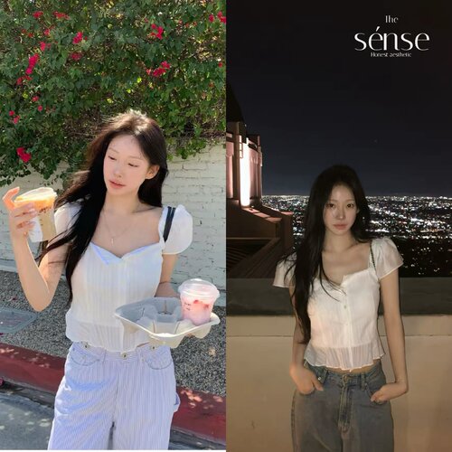 白色蕾丝花边收腰显瘦短袖衬衫
