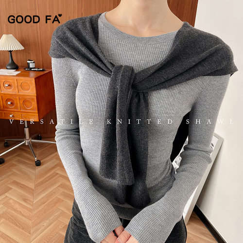 HENNYRUE女士百搭针织披肩