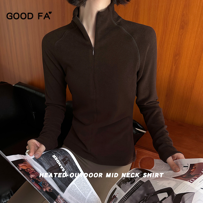 HENNYRUE保暖立领女双棉绒上衣