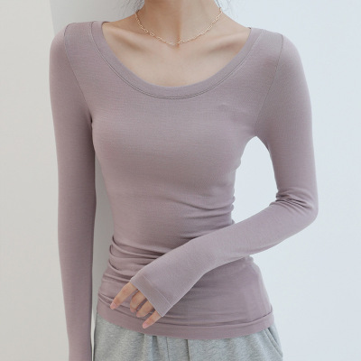 HENNY RUE 秋冬氨基酸美雅碧牛奶蛋白无缝大圆领打底衫上衣女