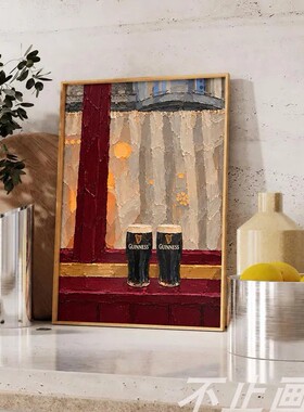 法式巴黎街景装饰画啤酒咖啡馆酒吧无框画Wall Art Canvas Print