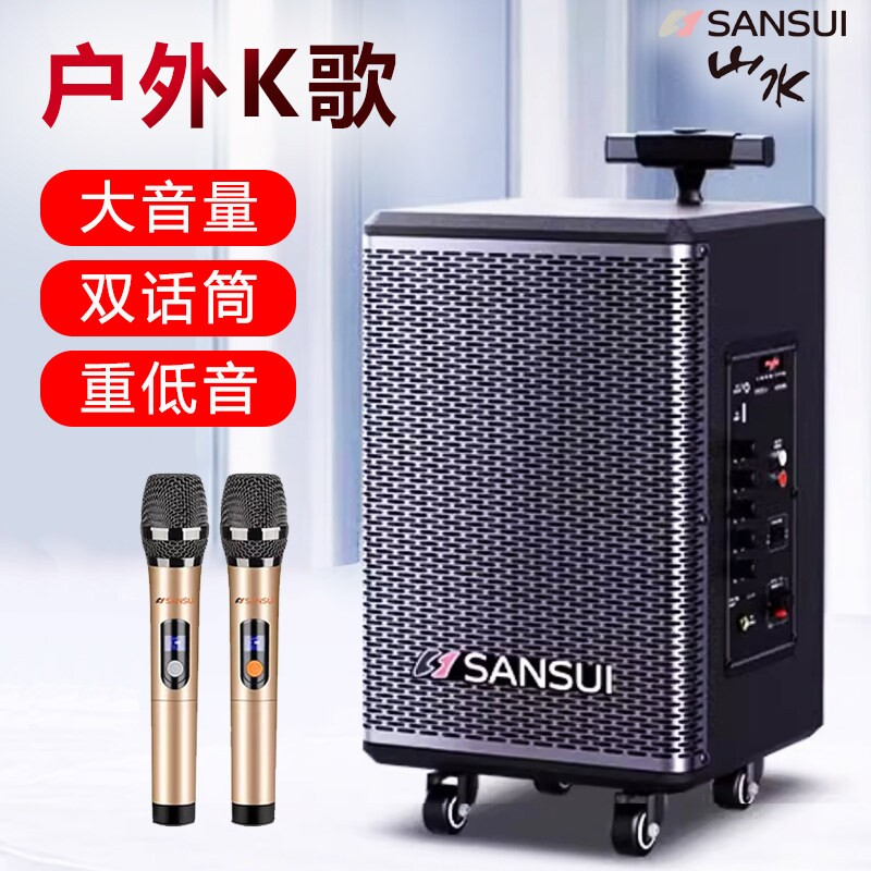 山水TE06户外广场舞拉杆音响k歌蓝牙音箱大音量大功率重低音唱歌