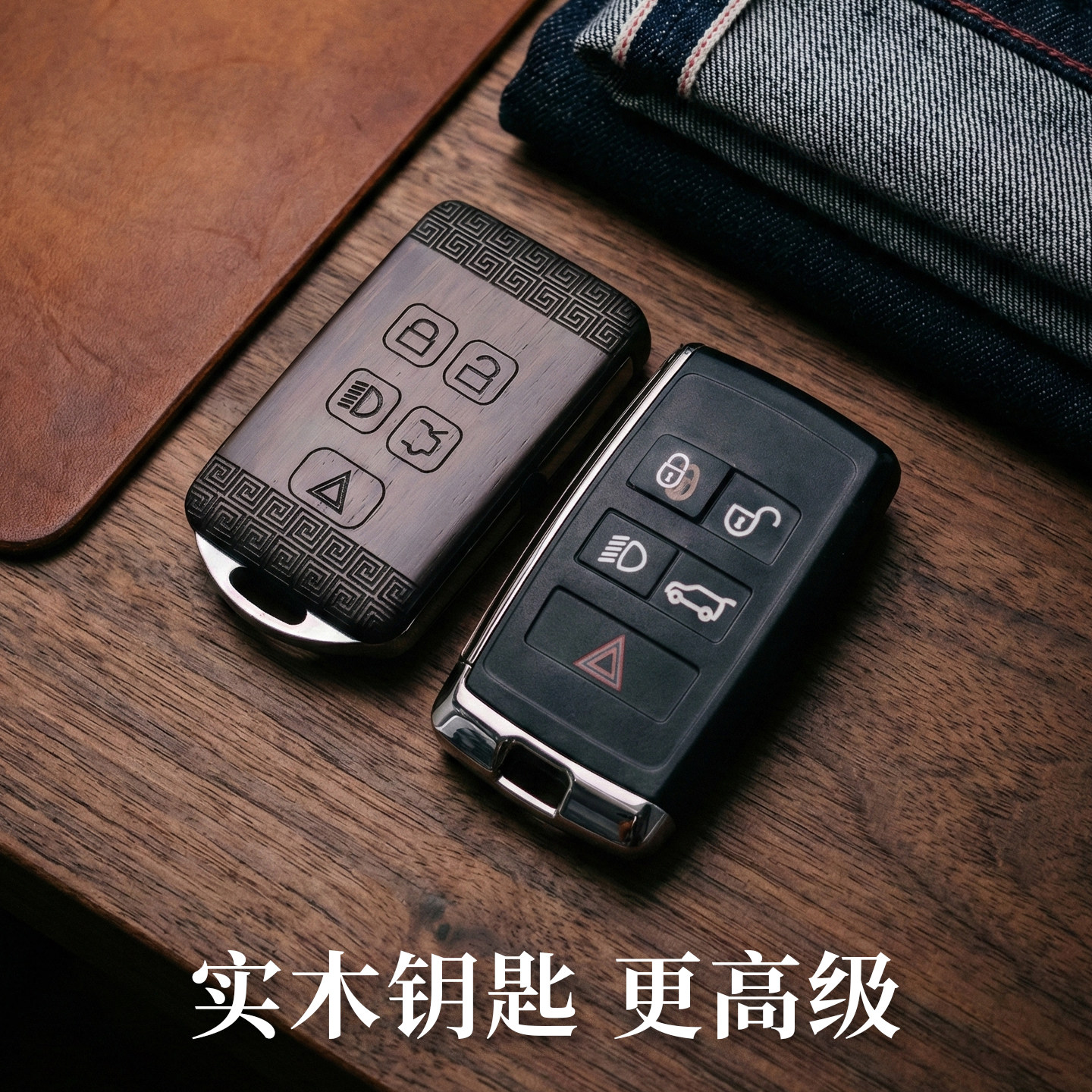 路虎实木高端定制车钥匙匙刻郎