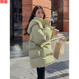 小个子连帽面包服加厚保暖工装 Y9Z绿色羽绒棉服女冬短款 2024新款