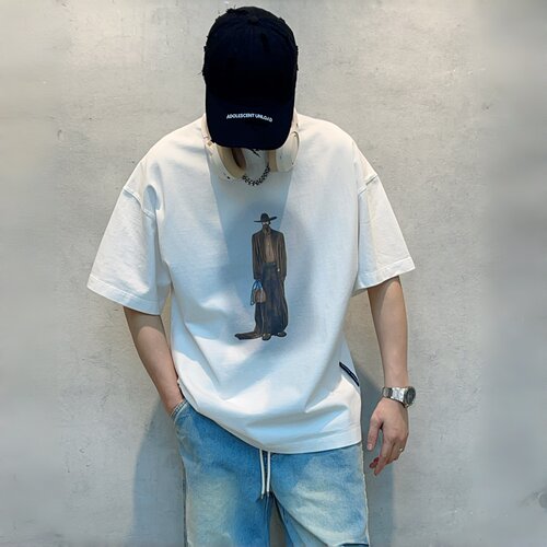 Tagkita男士印花宽松短袖T恤