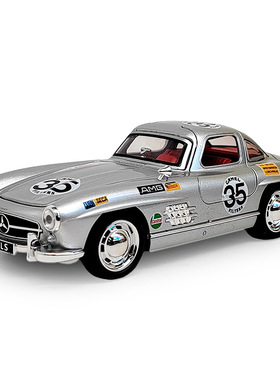 1:32大奔300SL拉花版合金车回力声光复古车迷俱乐部模型交流品