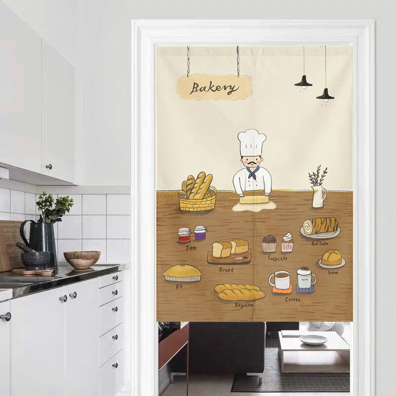 奶茶店厨房免打孔柜子餐厅隔断帘