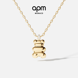 APM Monaco XL Loulou Yummy Bear链环项链金黄色新年情人节礼物