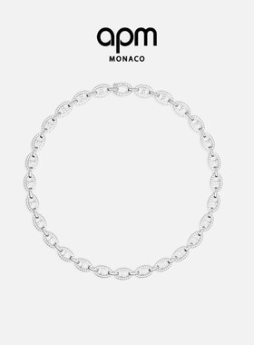 [杨紫同款]APM Monaco链环长项链女银色锁骨链送人新年情人节礼物