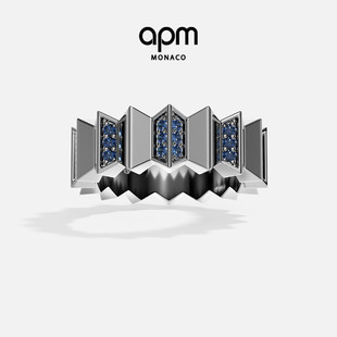 杨紫同款 Down戒指深灰宽版 APM and 男新年礼物 Monaco海军蓝Up