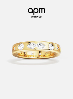 [夏季新品]APM Monaco金黄色水滴Les Gouttelettes戒指精致叠戴