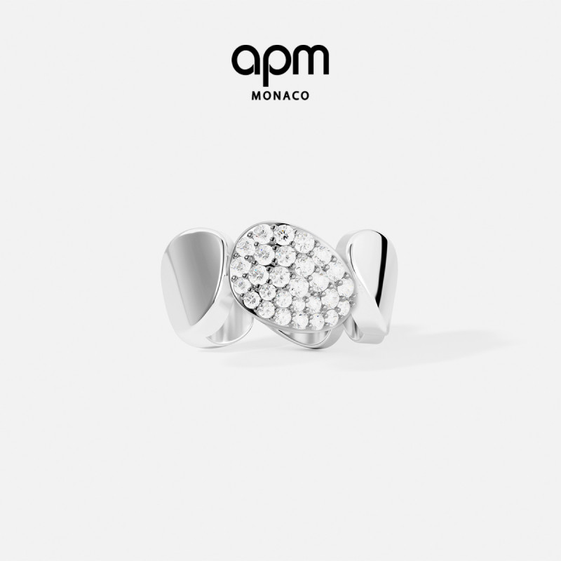 [新品]APM Monaco Galet耳夹银色单只耳饰礼物设计