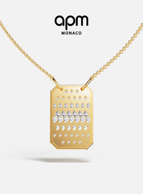 [夏季新品]APM Monaco金黄色个性水滴牌状Les Gouttelettes项链