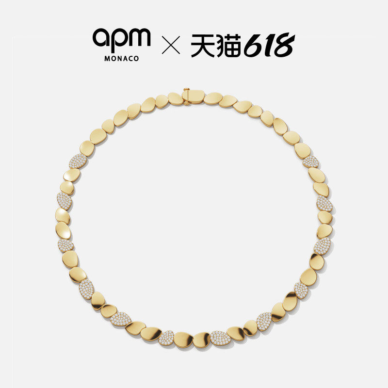 【618活动】APM Monaco Galet项圈项链金黄色华丽轻首饰生日礼物