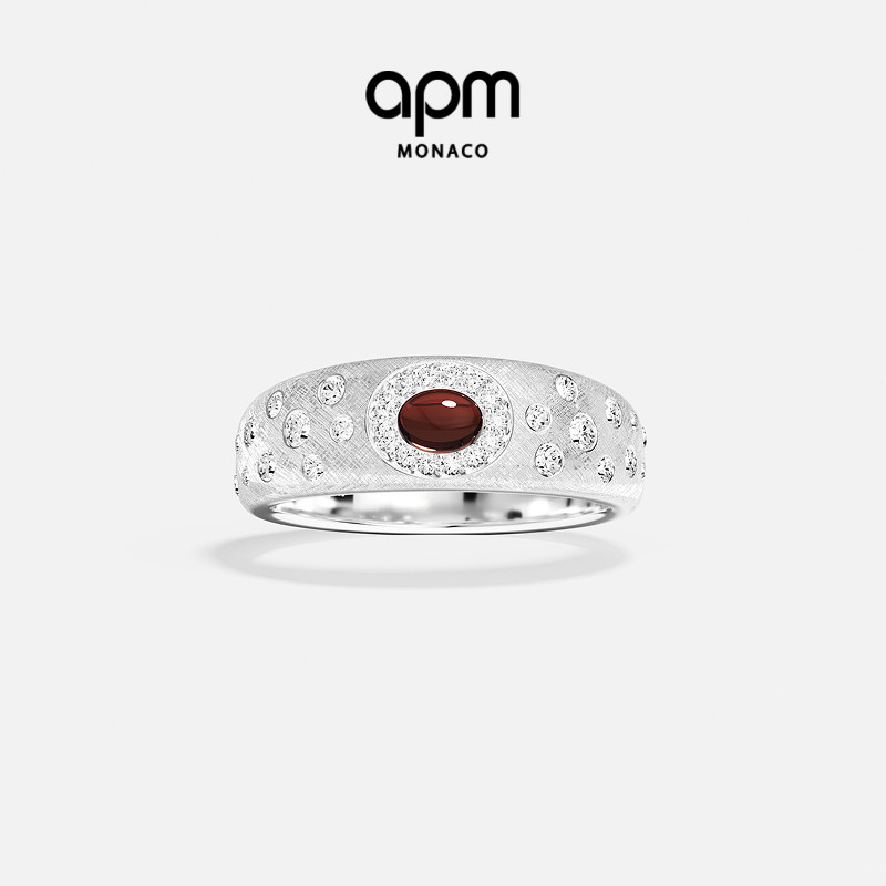 [杨紫同款新品]APM Monaco酒红宝石Les Cabochons戒指精致闪耀图片