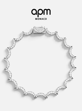 APM Monaco波浪手链白色几何优雅手饰叠戴生日礼物