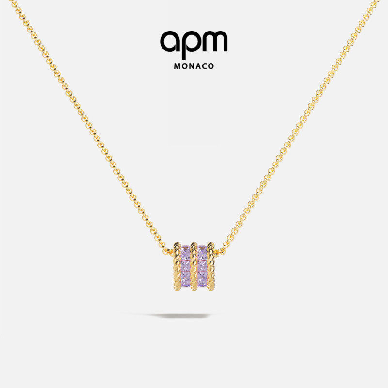 [春季新品]APM Monaco金黄色Torsade可调节项链扭