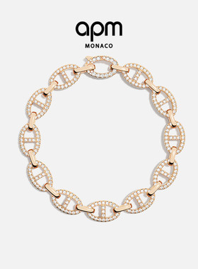 APM Monaco Maille Marine链环手链玫瑰金色送人生日新年礼物